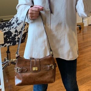 Vintage brown leather (faux) purse